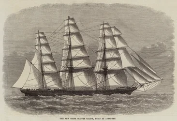 De Nieuwe China Clipper Caliph, gebouwd in Aberdeen